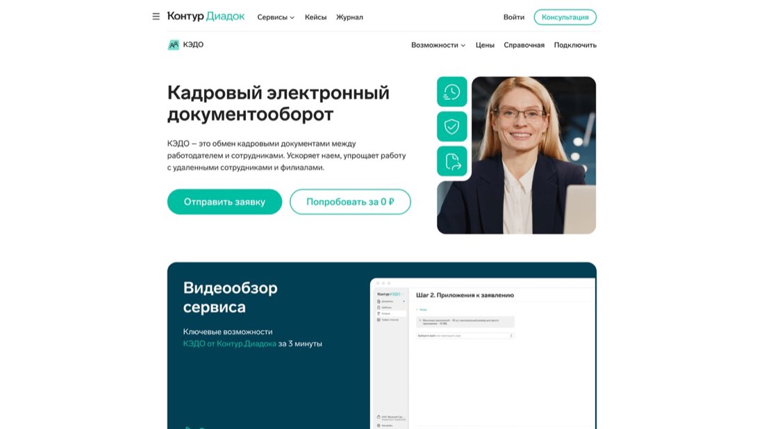 Контур.КЭДО — главная страница сайта