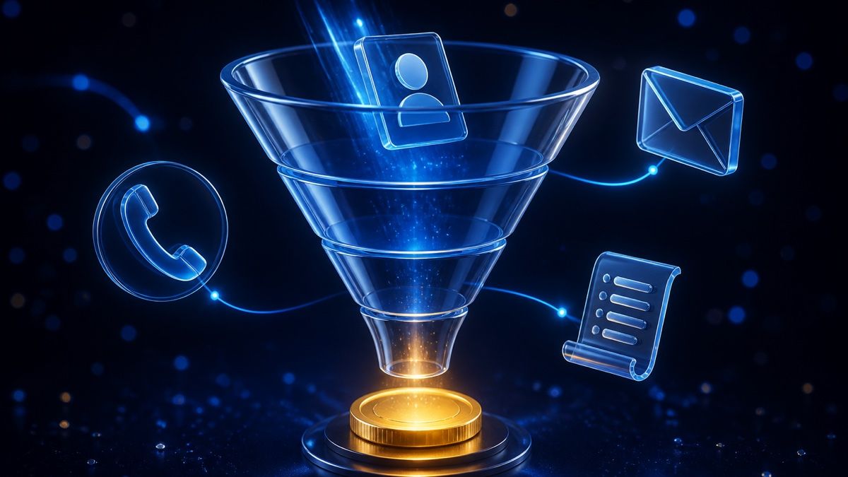 Как работает CRM-система: заявка проходит по этапам воронки, а телефония, почта и касса подключены к сделке