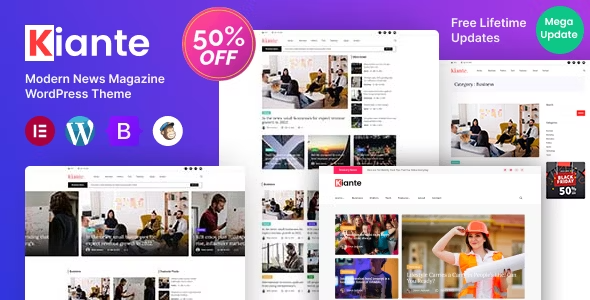 Kiante – Newspaper Magazine Blog Multi-Purpose Elementor WordPress Theme